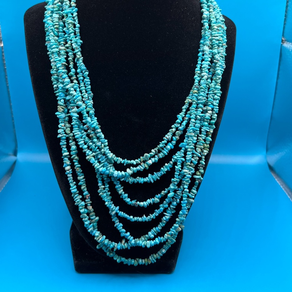 Jay King Eight- Strand Natural Blue Green Turquoise Beaded Necklace